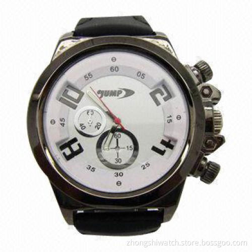 Big Men's Style Wristwatch with Alloy Case and Silicone Band, Waterproof